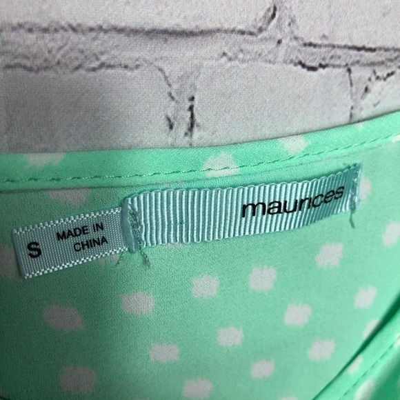 Maurices Adjustable Tank Top Green with White Polka Dots Size Small - Picture 5 of 6